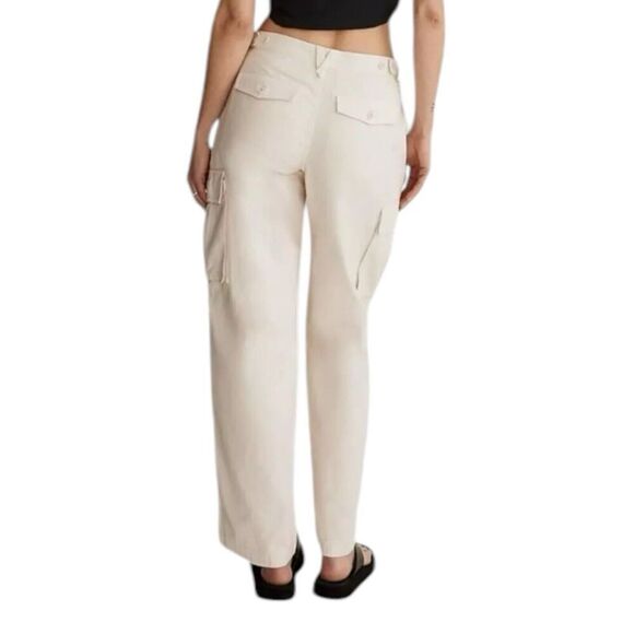 Madewell Pants Womens 26 Cream Cargo Garment Dyed Low Slung Straight High Waist - Picture 9 of 13